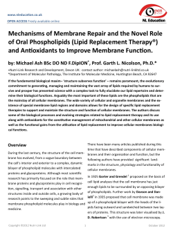 Lipid Replacement Therapy