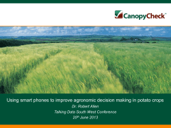 Using smart phones to improve agronomic decision making in
