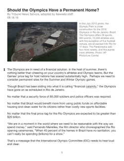 Article (Should the Olympics Have a Permanent Home?)