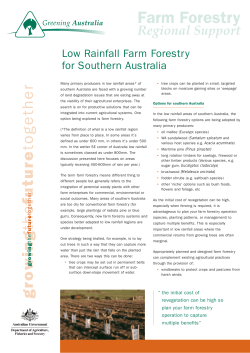 Low rainfall farm forestry for southern Australia