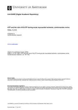 ATP and the role of IK.ATP during acute myocardial - UvA-DARE