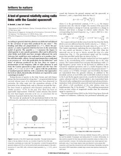 A test of general relativity using radio links with the Cassini spacecraft
