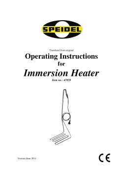 Instruction manual immersion heater