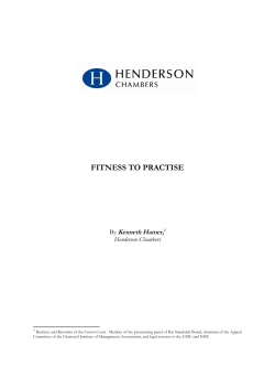 fitness to practise - Henderson Chambers