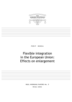 Flexible integration in the European Union: Effects on
