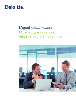 Digital collaboration Delivering innovation, productivity