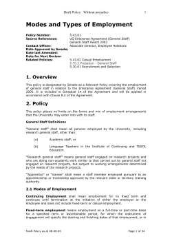 Modes and Types of Employment