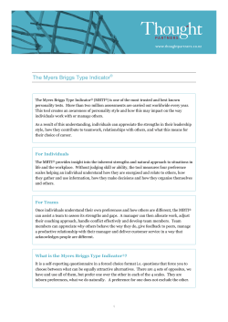 The Myers Briggs Type Indicator