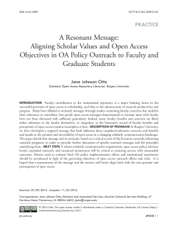 A Resonant Message: Aligning Scholar Values and Open Access