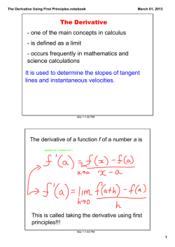 The Derivative Using First Principles.notebook
