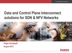 Data and Control Plane Interconnect solutions
