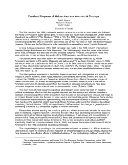 Emotional Response of African Americans