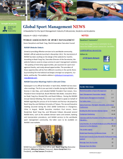 A Newsletter for the Sport Management Industry Professionals