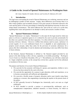 Spousal Maintenance - Law Offices of Molly B. Kenny