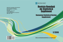 Revista Rom&acirc;nă de Statistică Supliment