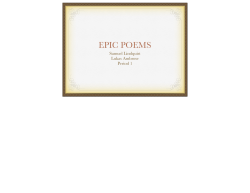 Epic poems powerpoint - Ms. Hoefer`s Totally Awesome Website