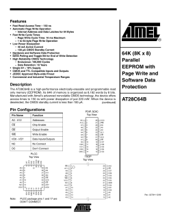 64K (8K x 8) Parallel EEPROM with Page Write and Software Data