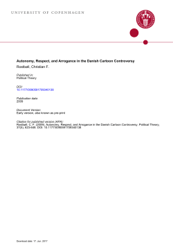 Autonomy, Respect, and Arrogance in the Danish Cartoon