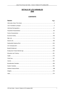details of lfs variables 2009 - Office for National Statistics