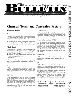 Chemical Terms and Conversion Factors