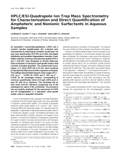 HPLC/ESI-Quadrupole Ion Trap Mass Spectrometry for