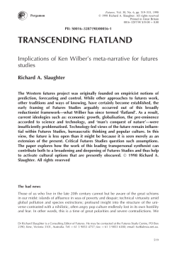TRANSCENDING FLATLAND - Foresight International