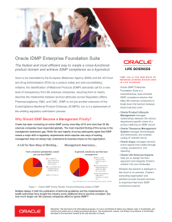 Oracle IDMP Enterprise Foundation Suite