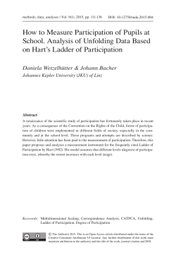 How to Measure Participation of Pupils at School. Analysis