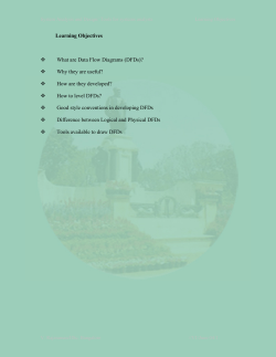 Learning Objectives What are Data Flow Diagrams (DFDs)? Why