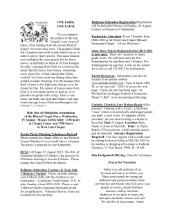 ONE LORD, ONE FAITH Do you suppose the authors of the four