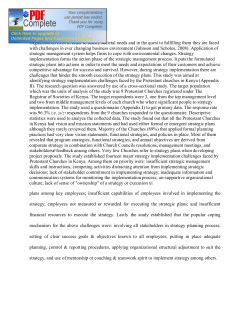 CHALLENGES OF STRATEGY IMPLEMENTATION BY THE