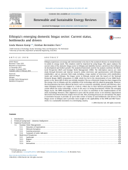 Ethiopia׳s emerging domestic biogas sector_ Current status