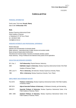 curriculum vitae - Projekt Solaris