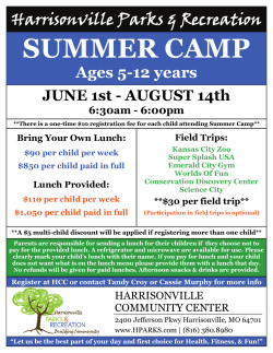 summer camp - City of Harrisonville