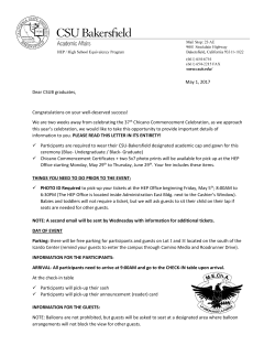 Letter to the Participant - California State University, Bakersfield