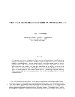 The Effects of Fixed Exchange Rates on Monetary Policy