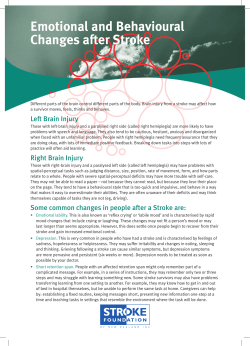 Emotional and Behavioural Changes after Stroke