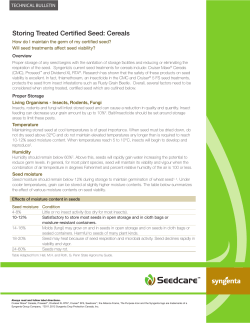 Storing Treated Certified Seed: Cereals