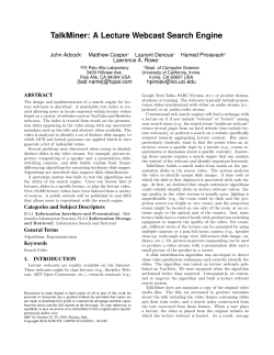 TalkMiner: A Lecture Webcast Search Engine