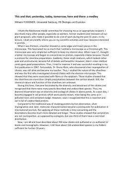 Abstract of Wilhelm Foissner (Reichenow award)