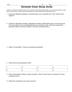 Semester Exam study guide