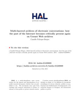 Multi-layered archives of electronic conversations: how - Hal-SHS