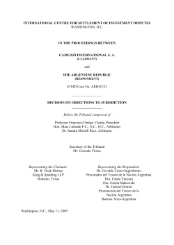 Decision on Objection to Jurisdiction