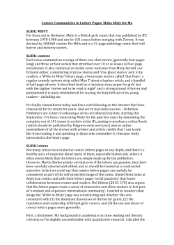 Comics Communities in Letters Pages