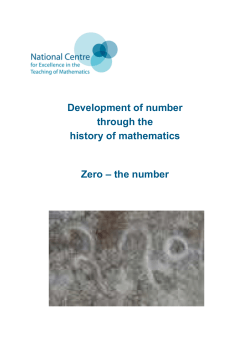 Development of number through the history of mathematics Zero