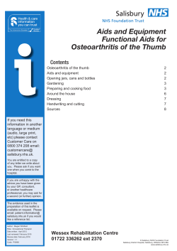 Functional Aids for Osteoarthritis of the Thumb