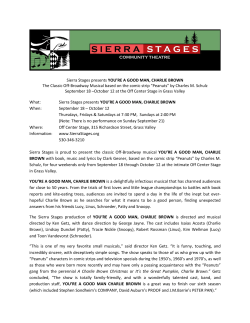 Sierra Stages presents YOU`RE A GOOD MAN, CHARLIE BROWN