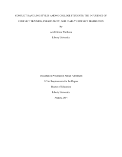 Conflict Handling Styles among College Students: The Influence of