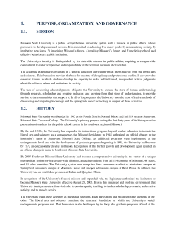 Purpose and Governance - Missouri State University