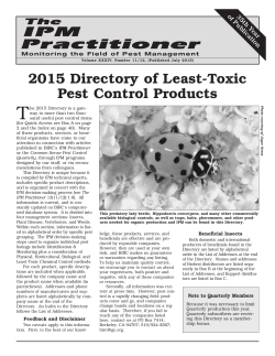 2015 Directory of Least-Toxic Pest Control Products - Bio